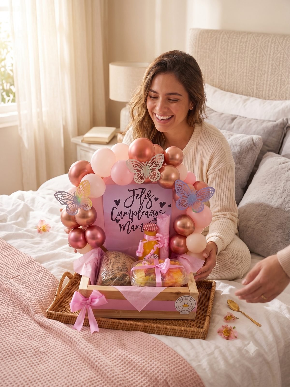 Desayuno sorpresa Pato Gift servido en la cama