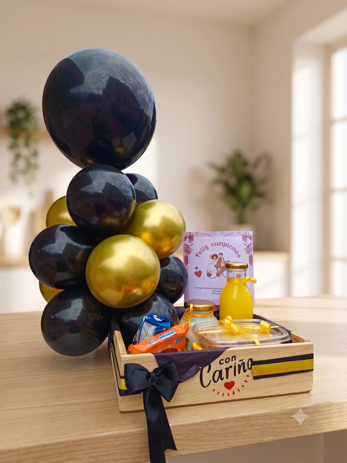 Globos y tarjeta personalizada de Pato Gift